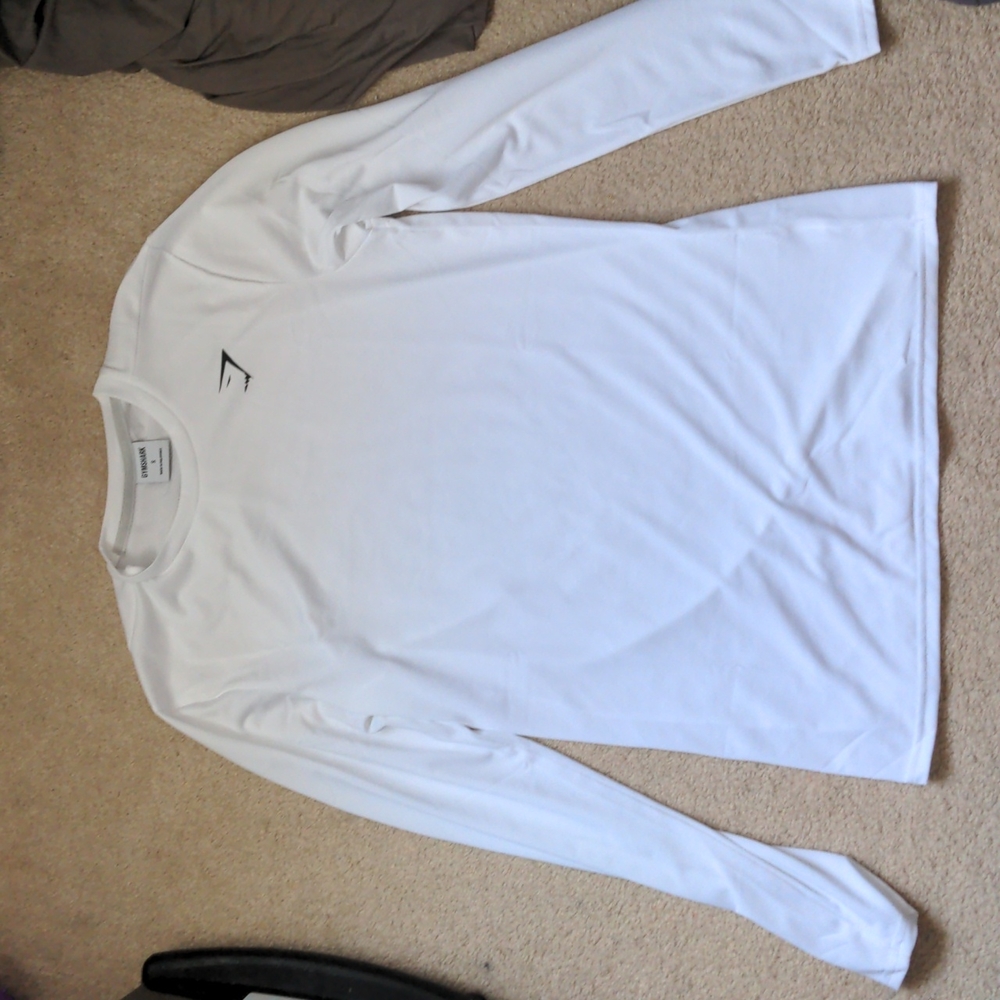 White Men's Gym shark long sleeve Size: Small